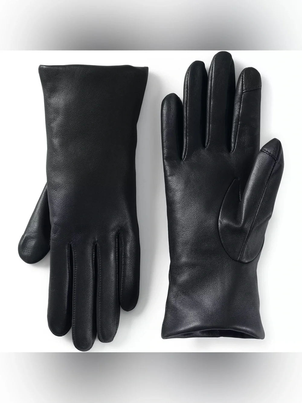 NWT Lands' End Women's EZ Touch Screen Cashmere Lined Leather Gloves